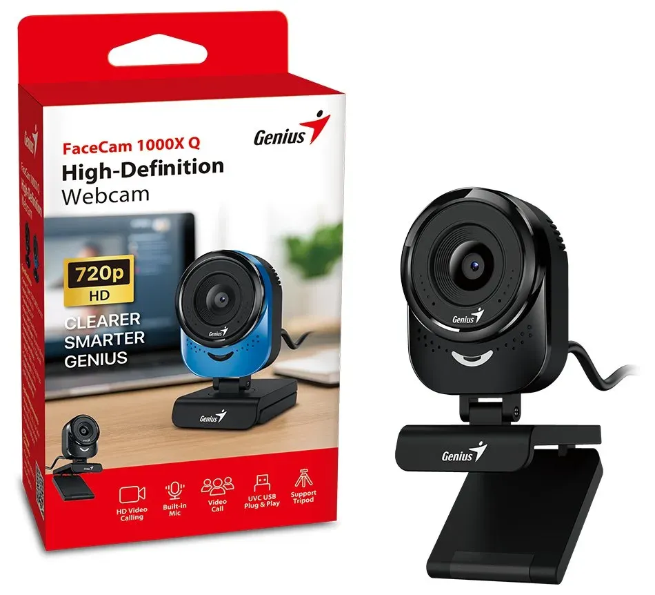 Genius FaceCam 1000X Q, Webkamera, HD 720p, mikrofon, USB 2.0, černá