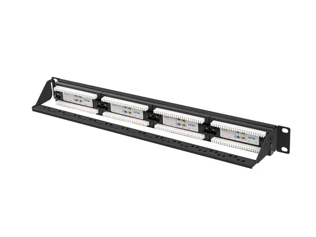 LANBERG PATCH PANEL 24 PORTŮ 1U 19" CAT.6A UTP ČERNÝ