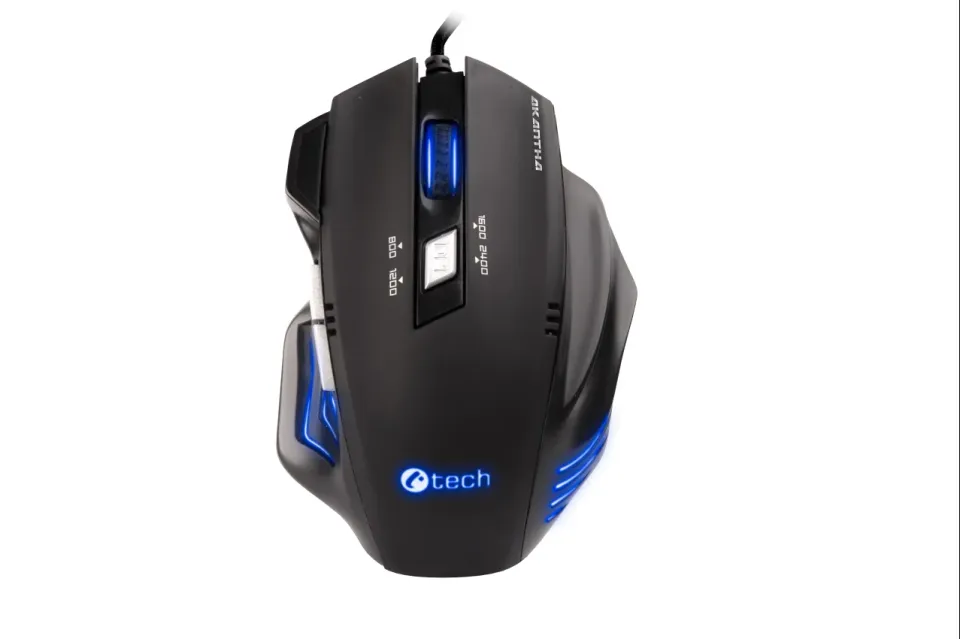 C-TECH herní myš AKANTHA, herní, modré podsvícení, 2400DPI, USB