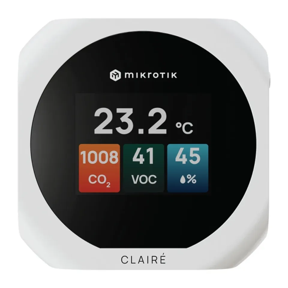 MikroTik IAQM-THC2V-W, Claire lite - Air Quality Monitor, CO2, Temp, RH, VOC, bílá