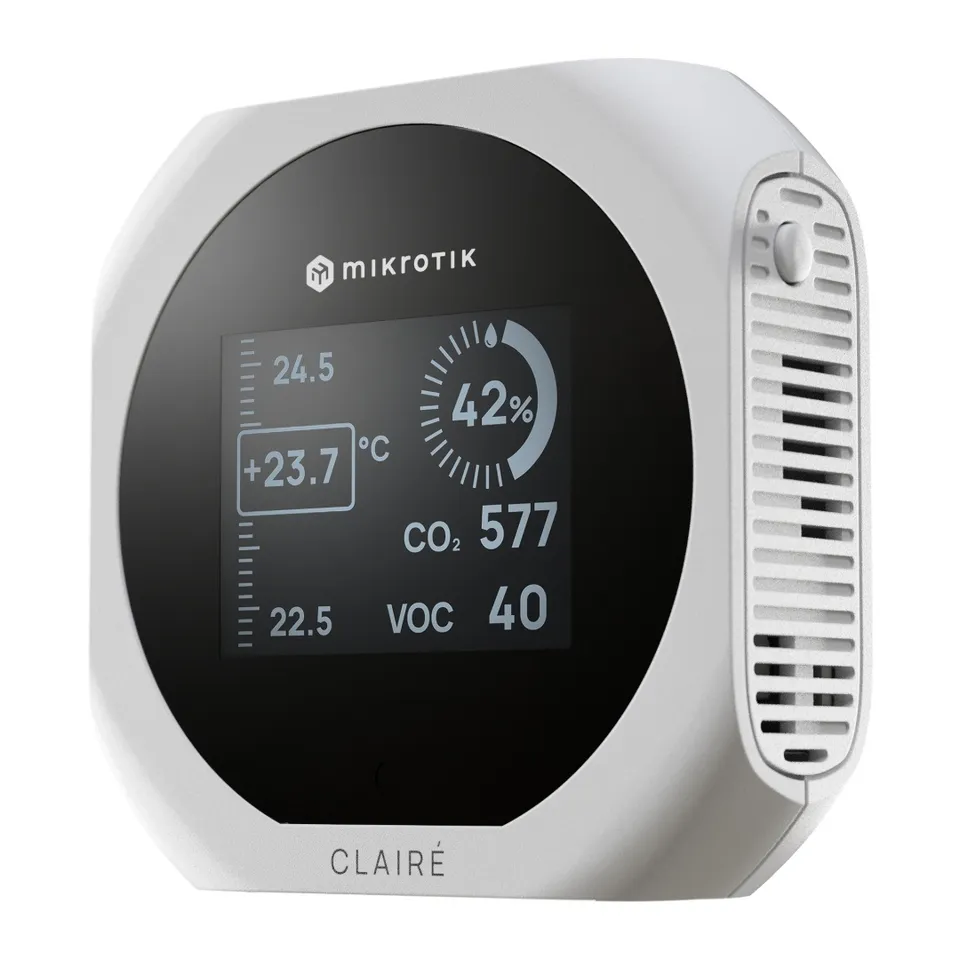 MikroTik IAQM-THC2V-W, Claire lite - Air Quality Monitor, CO2, Temp, RH, VOC, bílá