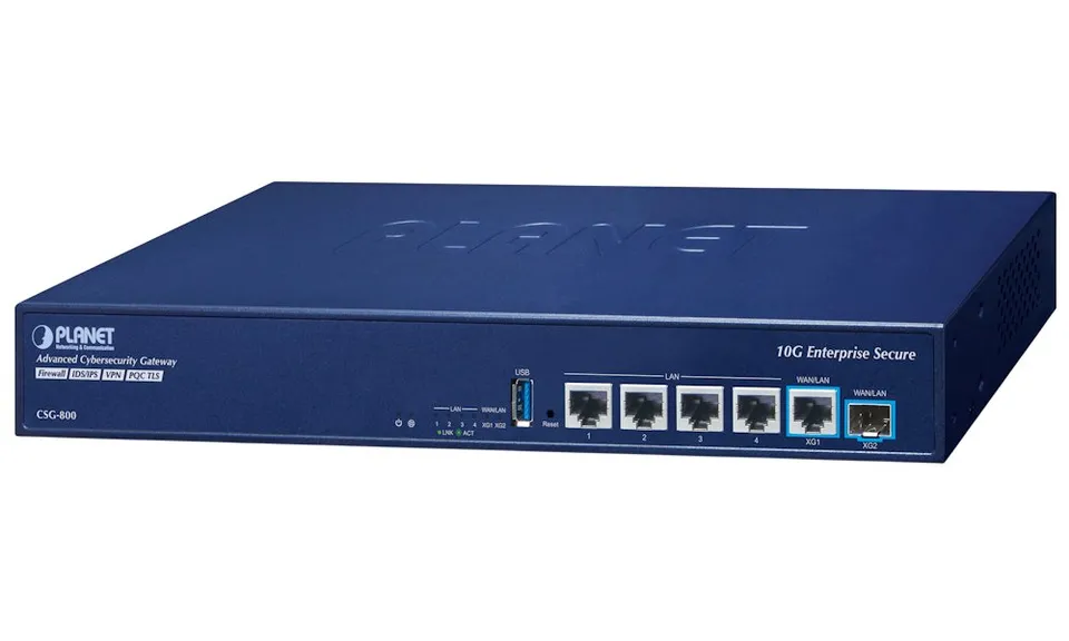 Planet Enterprise Dual 10G Cybersecurity Gateway 10G WAN/LAN, 10G SFP+ WAN/LAN, IDS/IPS, Layer 7 DPI, QR login