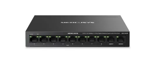 Mercusys MS110CMP 8portový 10/100 Mb/s + 2portový gigabitový stolní přepínač s 8