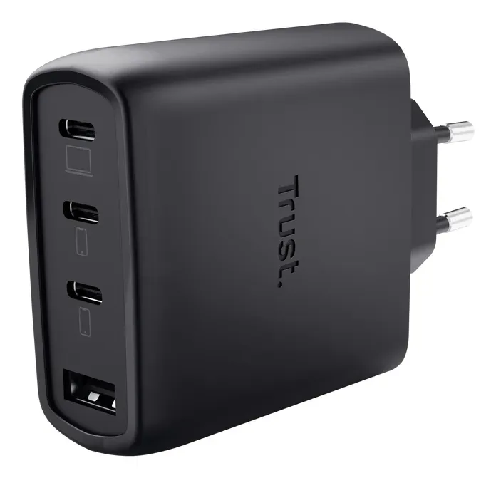TRUST GaN Nabíječka MAXO 65W, 3xUSB-C,1xUSB-A, černá