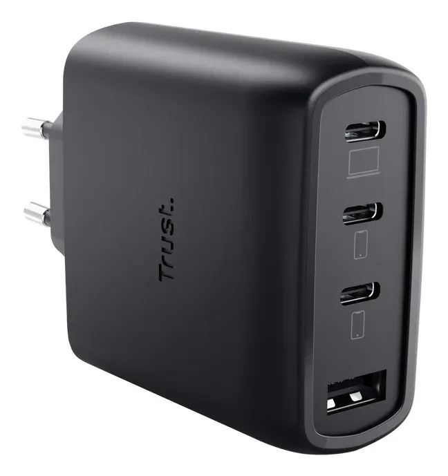 TRUST GaN Nabíječka MAXO 65W, 3xUSB-C,1xUSB-A, černá