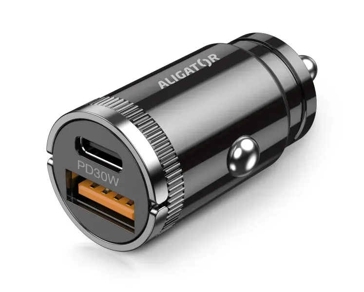 Aligator mini nabíječka do auta Power Delivery 30W, USB-C + USB-A