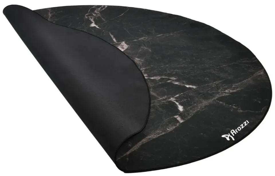 AROZZI Zona Floorpad Black Marble/ ochranná podložka na podlahu/ kulatá 121 cm průměr/ design černý mramor