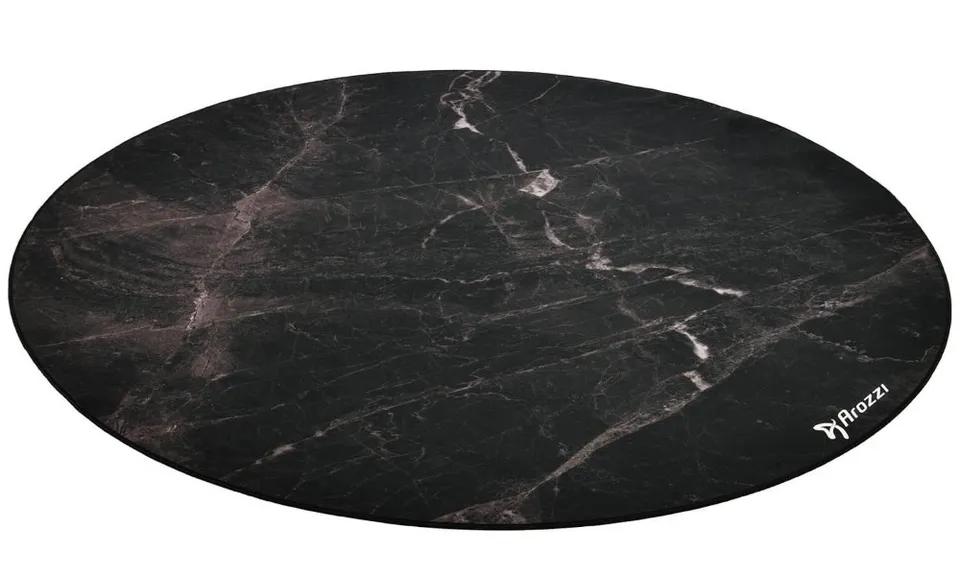 AROZZI Zona Floorpad Black Marble/ ochranná podložka na podlahu/ kulatá 121 cm průměr/ design černý mramor