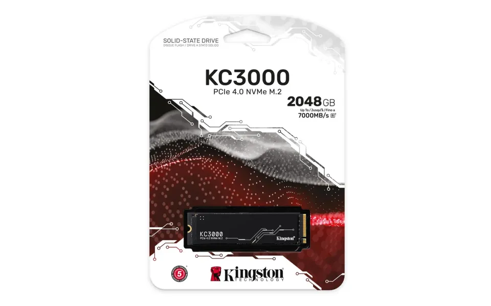 KINGSTON KC3000 SSD NVMe M.2 2TB PCIe (čtení max. 7000MB/s, zápis max. 7000MB/s)