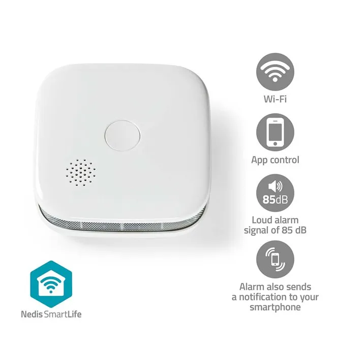 Nedis WIFIDS21WT SmartLife Detektor Kouře| Wi-Fi | Napájení z baterie | Životnos