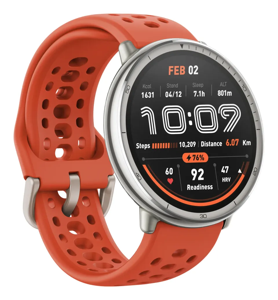 Amazfit Active 2 Round NFC/Silver/Elegant Band/Black Leather