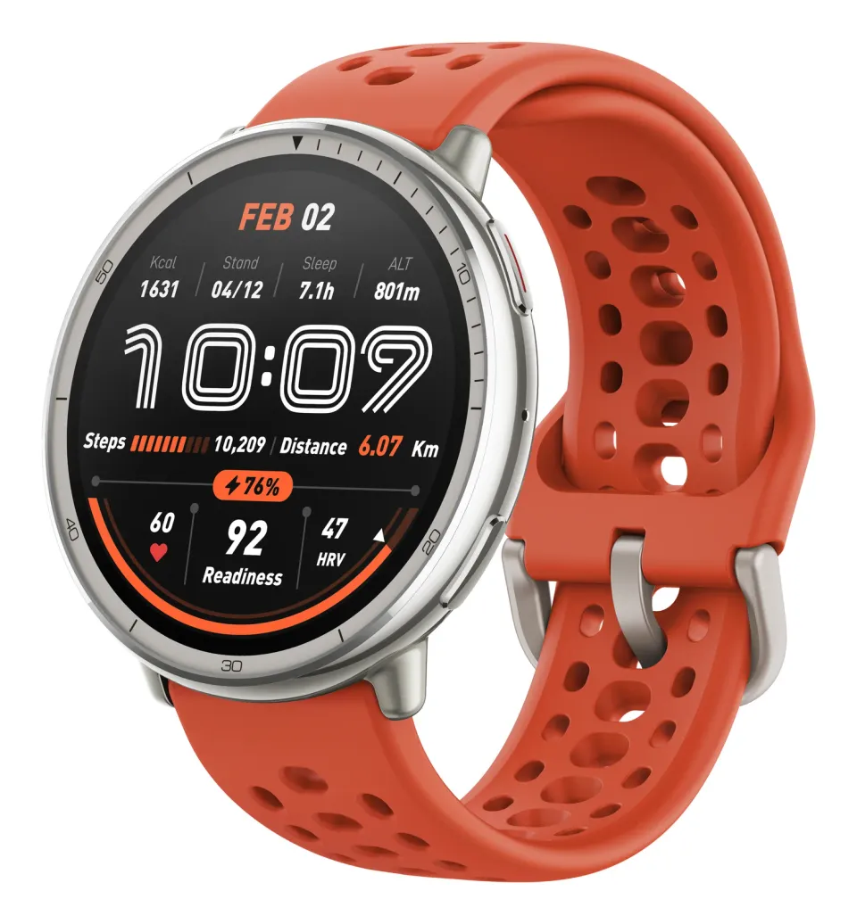 Amazfit Active 2 Round NFC/Silver/Elegant Band/Black Leather