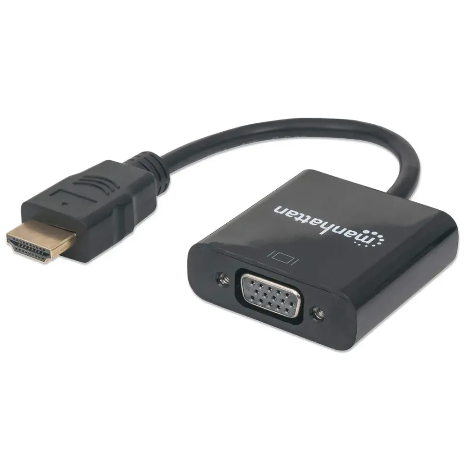 MANHATTAN převodník z HDMI na VGA (HDMI Male to VGA Female, black, Polybag)