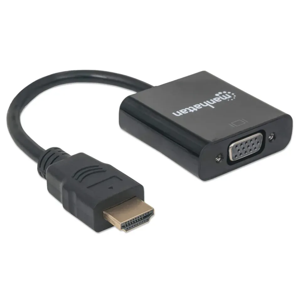MANHATTAN převodník z HDMI na VGA (HDMI Male to VGA Female, black, Polybag)