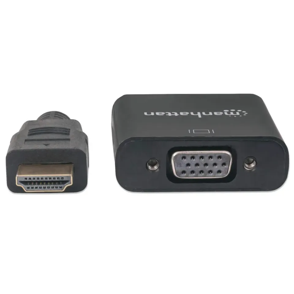 MANHATTAN převodník z HDMI na VGA (HDMI Male to VGA Female, black, Polybag)