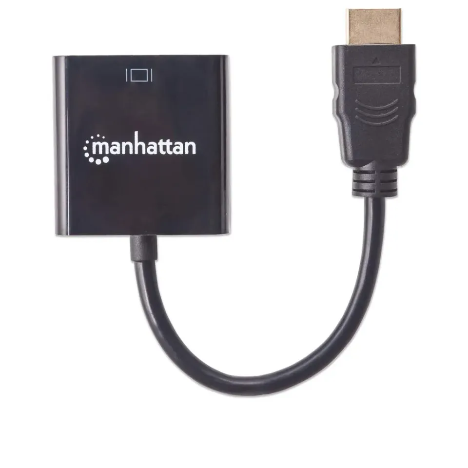 MANHATTAN převodník z HDMI na VGA (HDMI Male to VGA Female, black, Polybag)