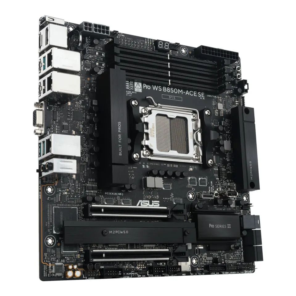 ASUS MB Sc AM5 Pro WS B850M-ACE SE, AMD B850, 4xDDR5, 1xHDMI, 1xDP, 1xVGA, mATX