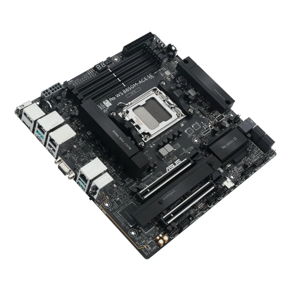 ASUS MB Sc AM5 Pro WS B850M-ACE SE, AMD B850, 4xDDR5, 1xHDMI, 1xDP, 1xVGA, mATX