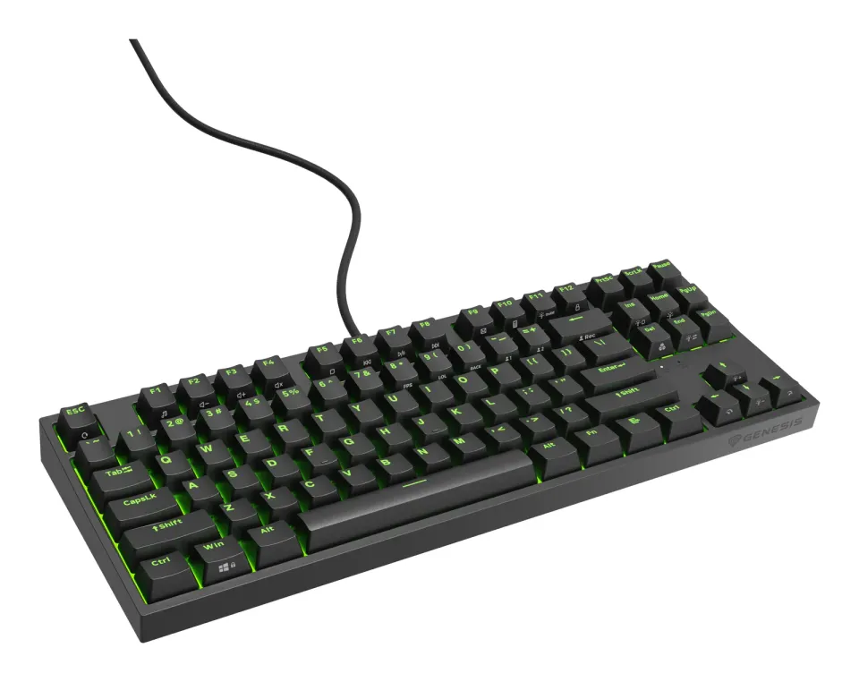 Genesis herní mechanická klávesnice THOR 404/RGB/Gateron Yellow Pro/Drátová USB/US layout/Černá