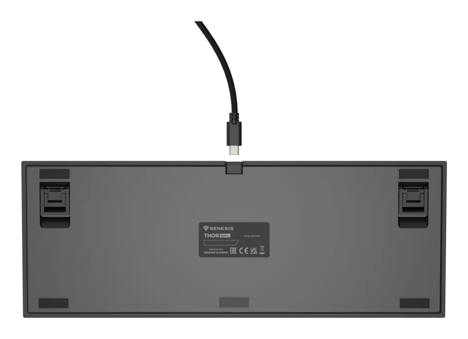 Genesis herní mechanická klávesnice THOR 404/RGB/Gateron Yellow Pro/Drátová USB/US layout/Černá