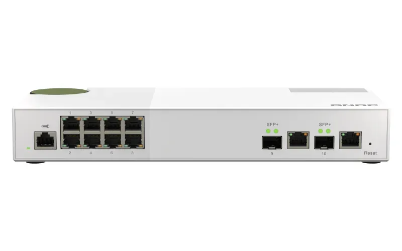 QNAP řízený switch QSW-M2108-2C (8x 2,5GbE RJ45 a 2x kombinované 10GbE SFP+ / RJ-45)