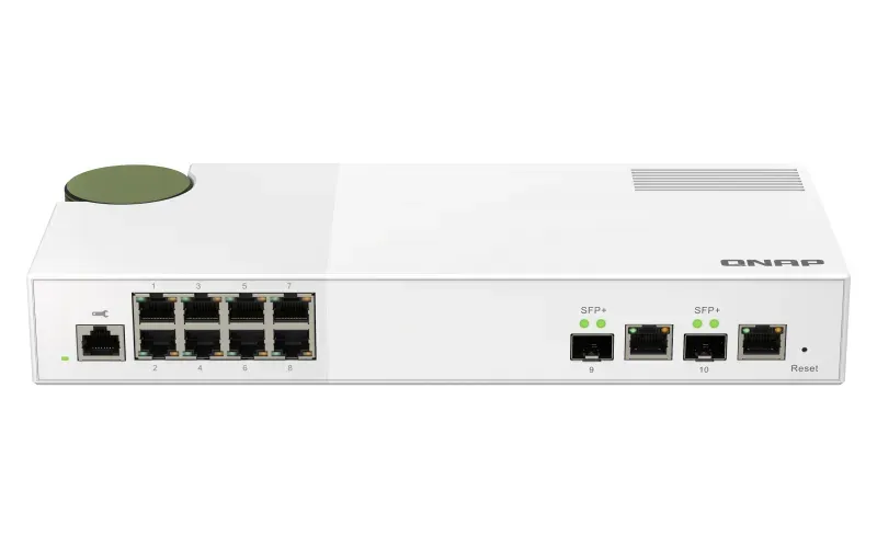 QNAP řízený switch QSW-M2108-2C (8x 2,5GbE RJ45 a 2x kombinované 10GbE SFP+ / RJ-45)