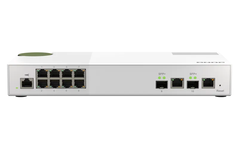 QNAP řízený switch QSW-M2108-2C (8x 2,5GbE RJ45 a 2x kombinované 10GbE SFP+ / RJ-45)