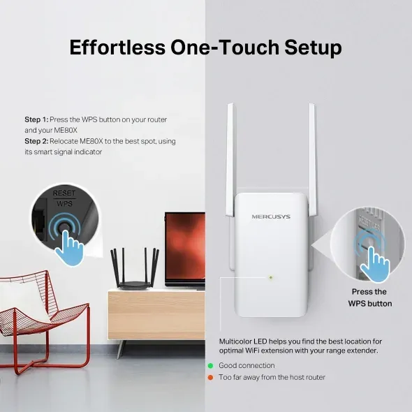 TP-LINK Mercusys ME80X AX3000 Wi-Fi 6 extender