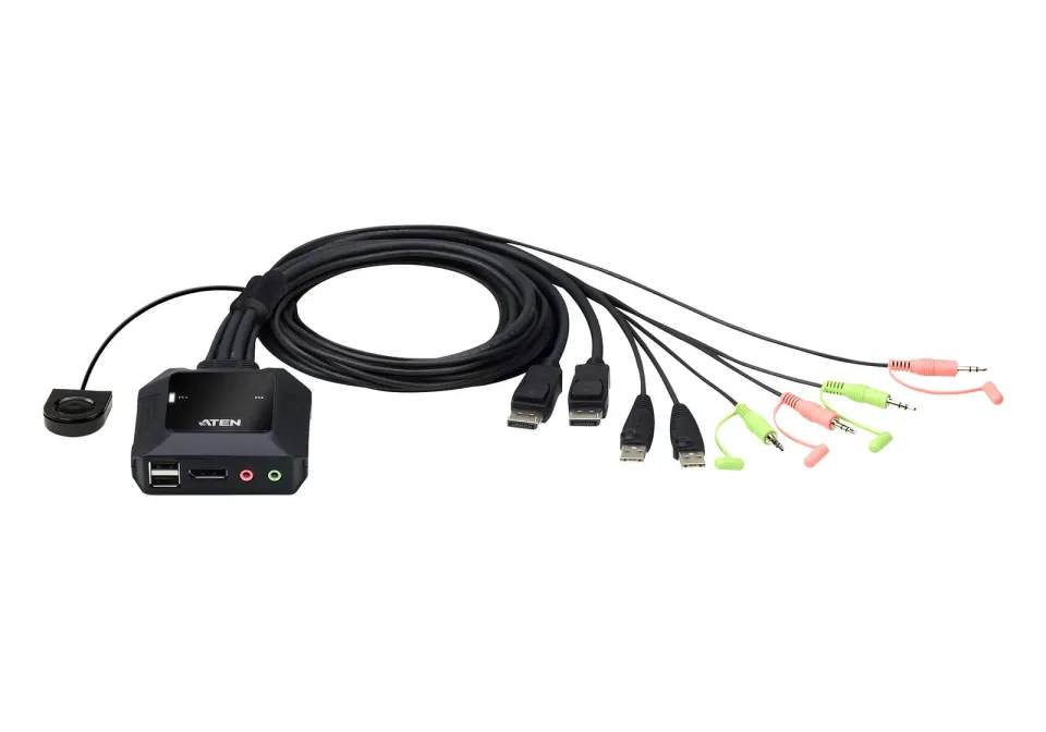 ATEN CS-22DP 2-portový USB DisplayPort KVM přepínač s voličem vzdáleného portu