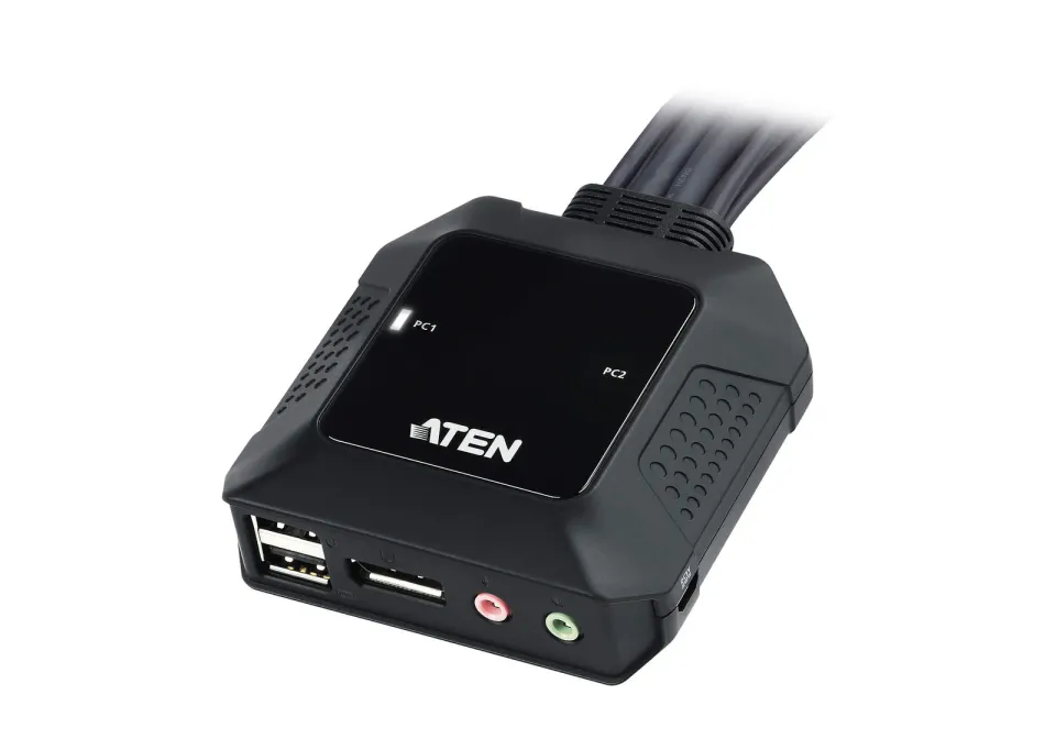ATEN CS-22DP 2-portový USB DisplayPort KVM přepínač s voličem vzdáleného portu