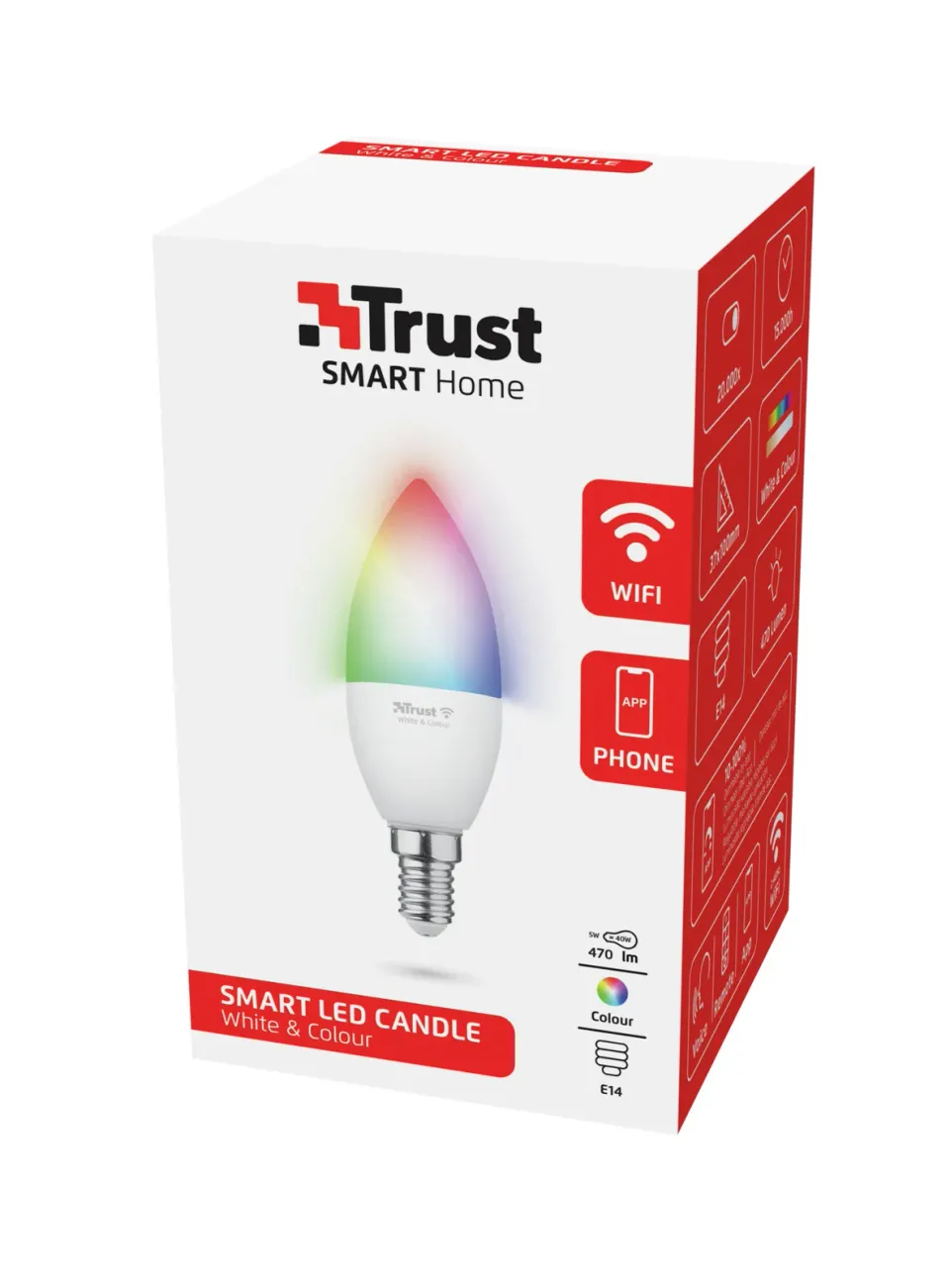 TRUST Smart WiFi LED Candle E14 White & Colour