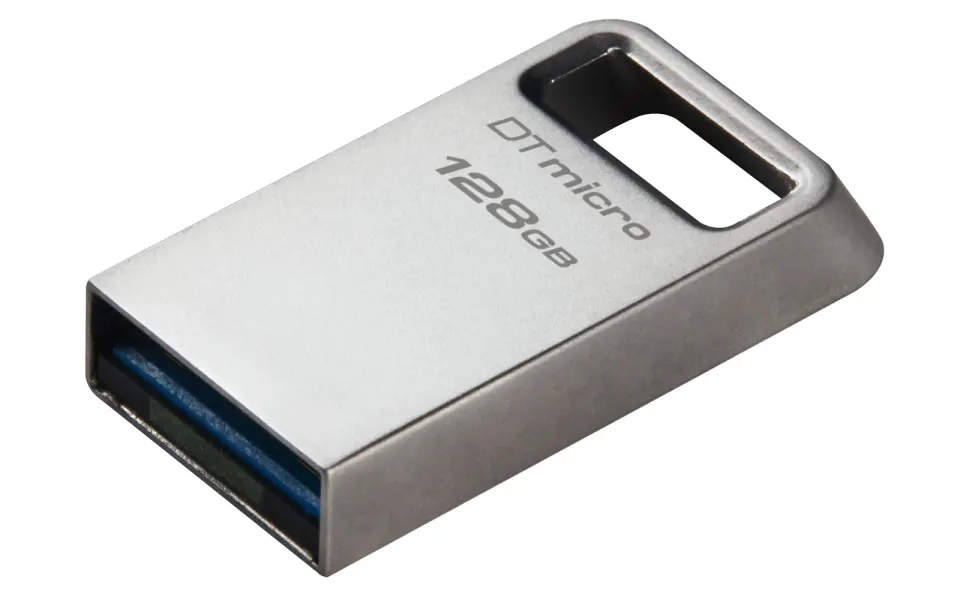KINGSTON DataTraveler Micro 128GB kovový USB3.2 flash drive (stříbrný)