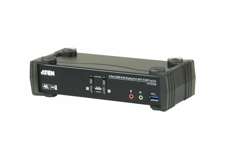 ATEN 2-Port USB3.0 4K DisplayPort KVMP Switch with Built-in MST Hub