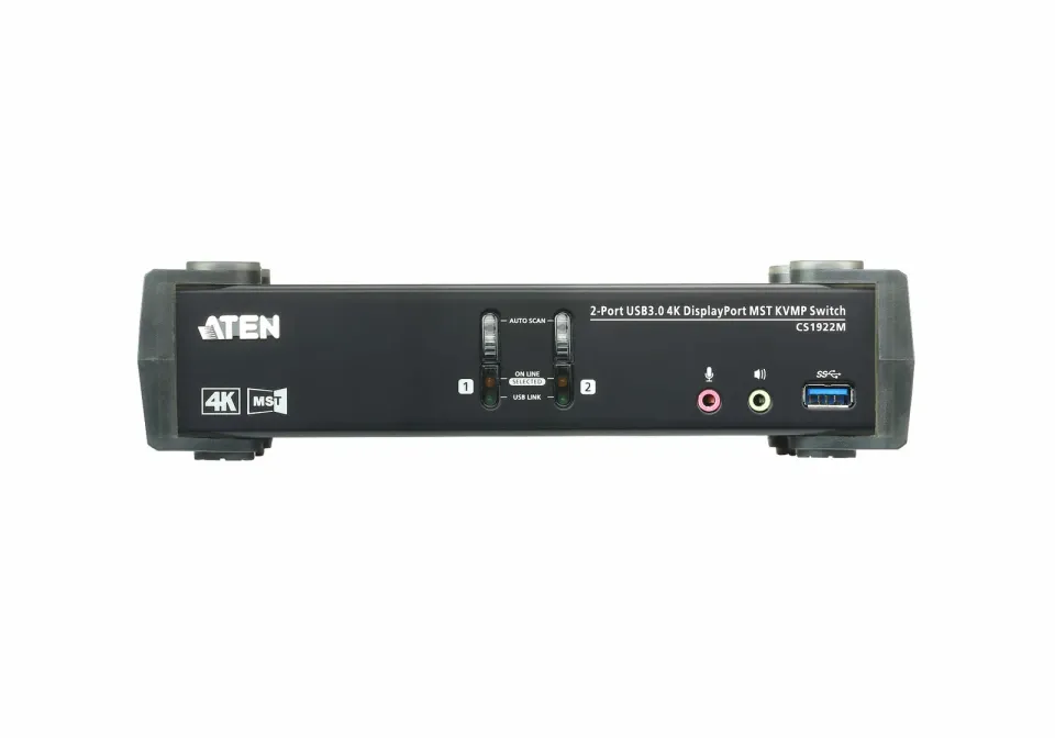 ATEN 2-Port USB3.0 4K DisplayPort KVMP Switch with Built-in MST Hub