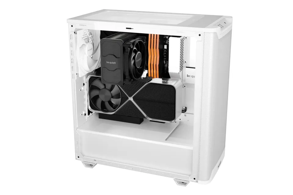 Be quiet! skříň PURE BASE 501 Airflow Window ATX / 2x140mm fan / USB-C / perforovaný přední panel / tvrzené sklo bílá