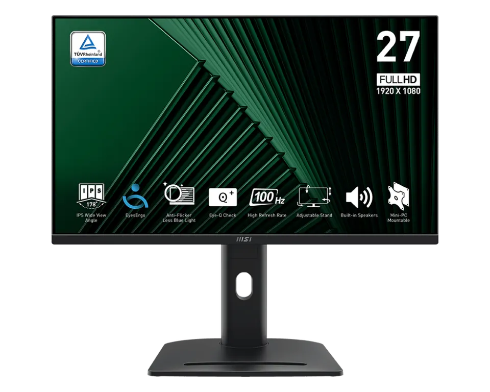 MSI monitor PRO MP275PG, 27"/1920 x 1080 (FHD)/IPS ,100Hz/1ms/HDMI/DP/D-Sub/Výšk
