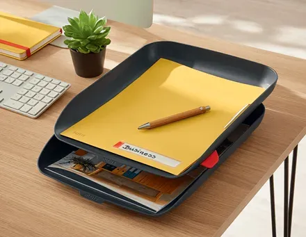LEITZ Odkladač na dokumenty s organizérem Cosy set 2 ks sametová šedá