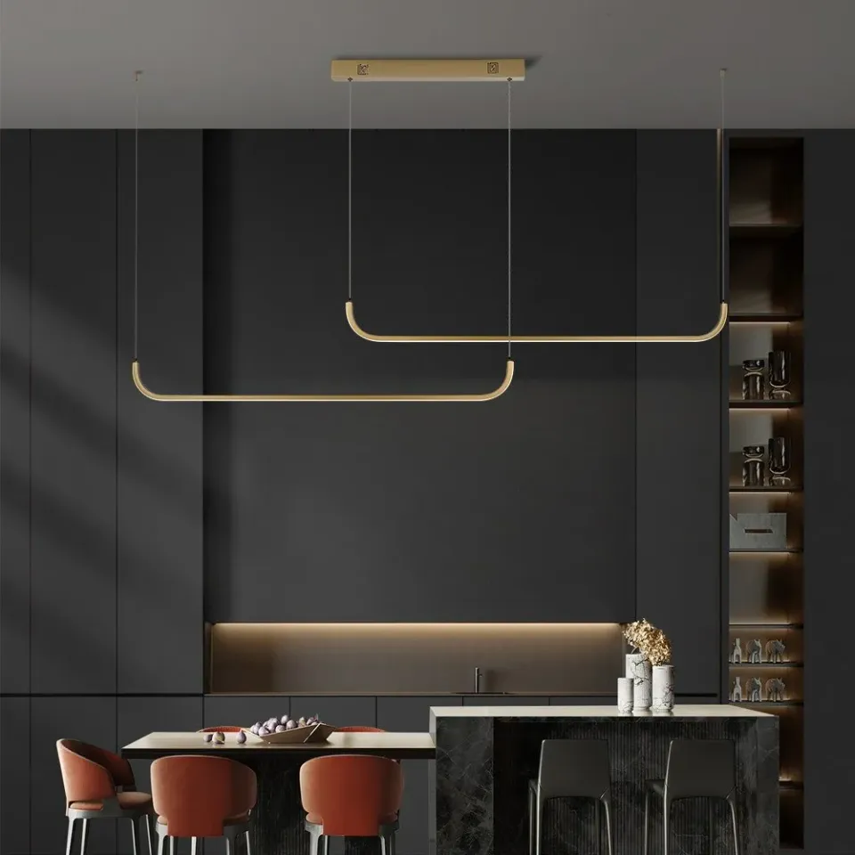 IMMAX NEO PATTINI SMART závěsné svítidlo dvojité 160-280cm, 53W, 3640lm zlaté Zigbee 3.0, TUYA