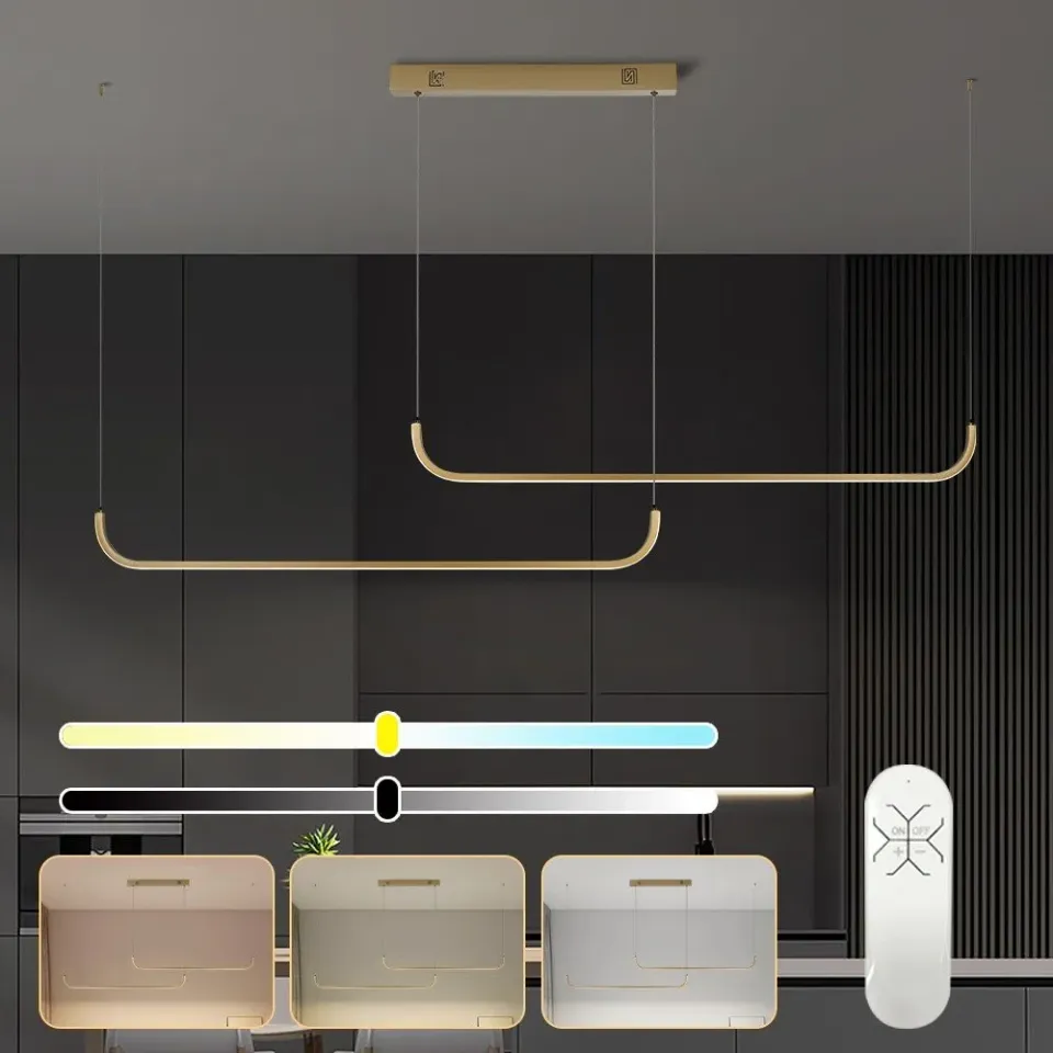 IMMAX NEO PATTINI SMART závěsné svítidlo dvojité 160-280cm, 53W, 3640lm zlaté Zigbee 3.0, TUYA
