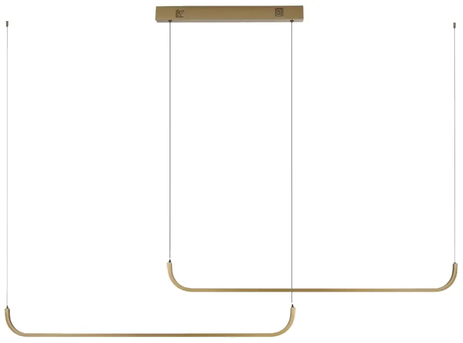 IMMAX NEO PATTINI SMART závěsné svítidlo dvojité 160-280cm, 53W, 3640lm zlaté Zigbee 3.0, TUYA
