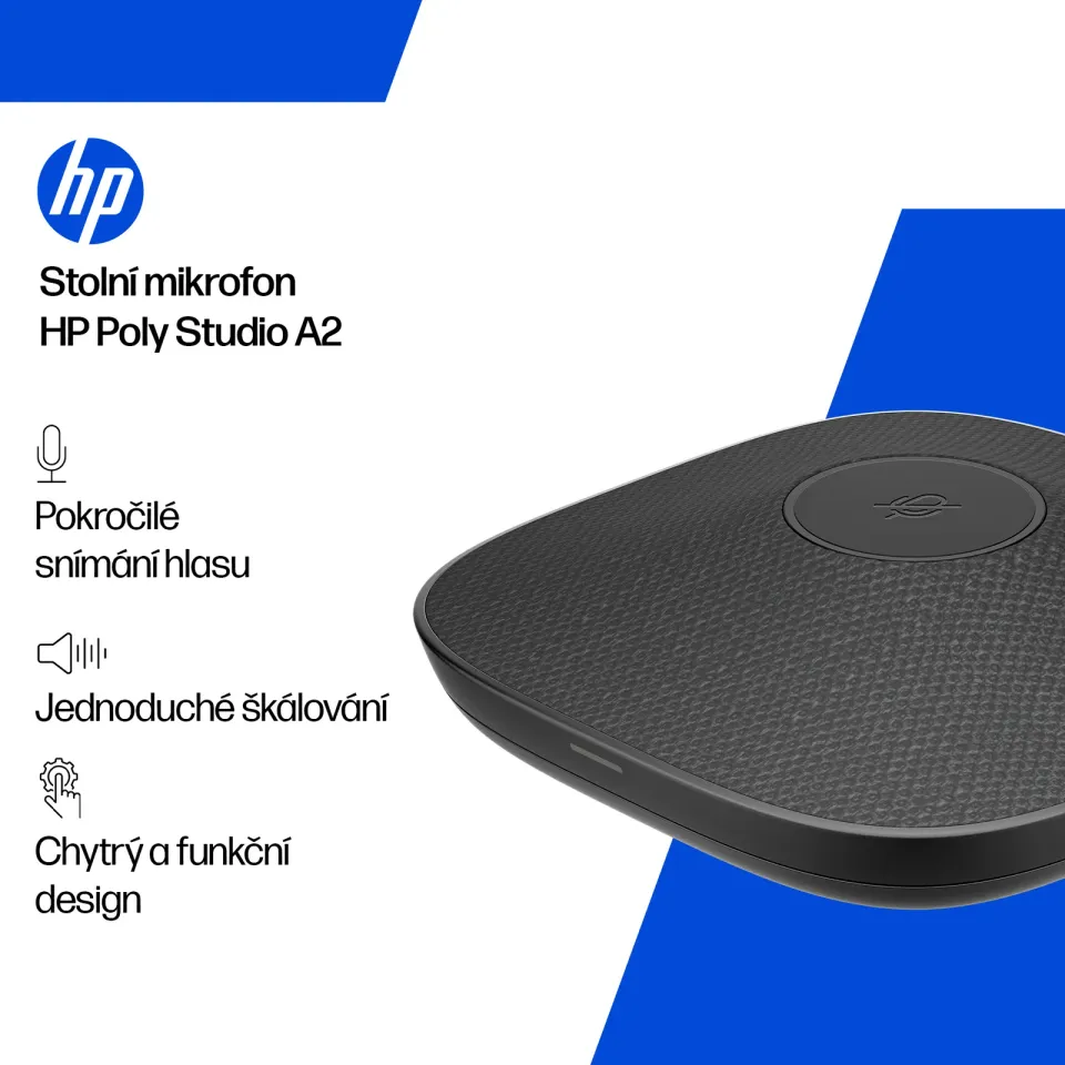 HP Poly Studio A2 Black Table Microphone w/ Mounting Plate I/O cables