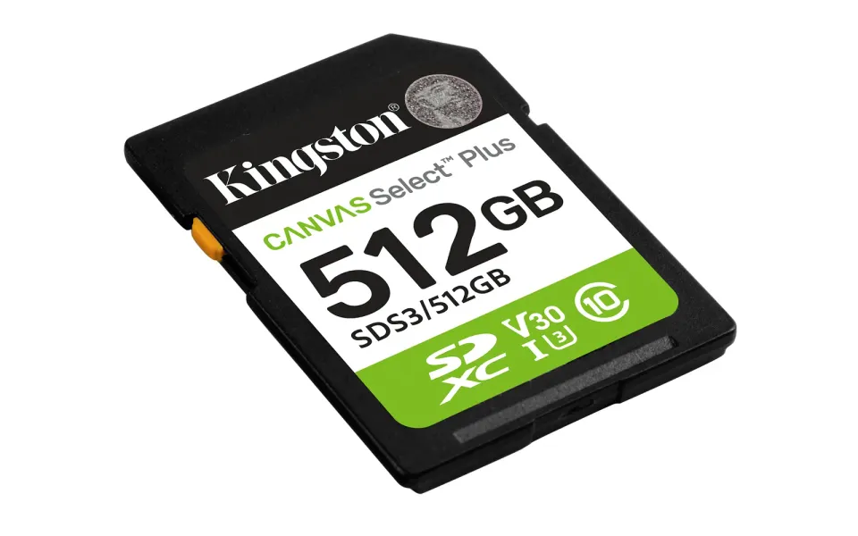 KINGSTON 512GB SDXC 150MB/s Read, UHS-I Speed Class, U3, V30 Gen3