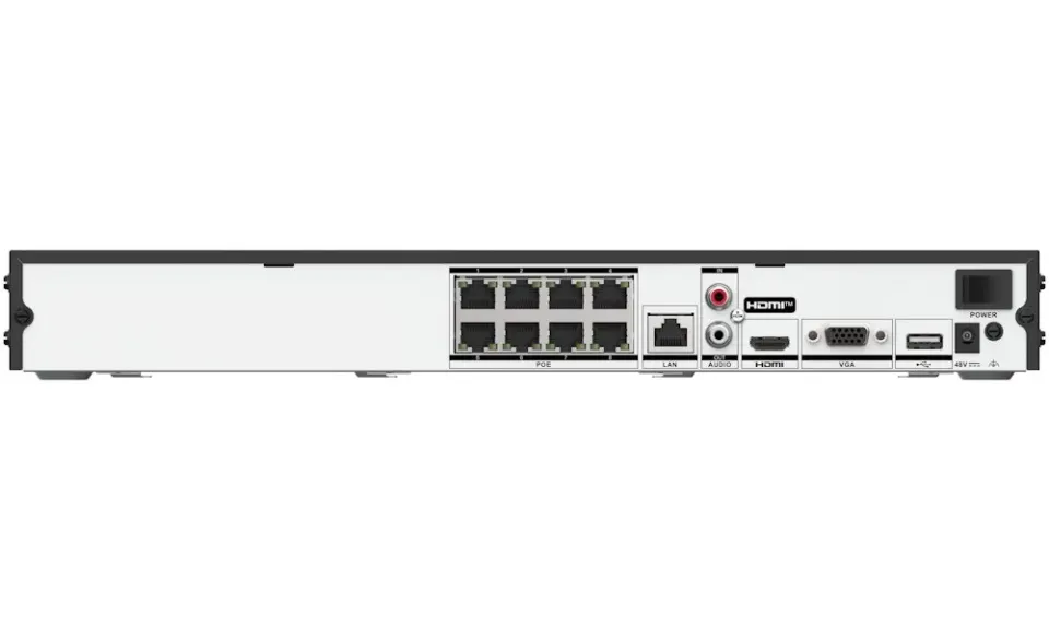 HiLook Powered by HIKVISION/ NVR-208MH-C/8P(E)/ 8 kamer/ 8x PoE/ 8Mpix/ HDMI/ VGA/ 2x USB/ LAN/ 2x SATA/ Kov