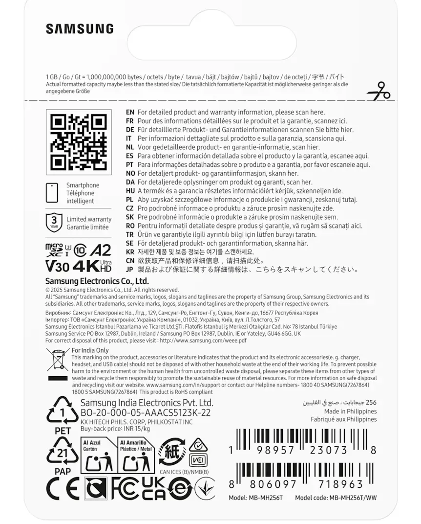 Samsung T9 microSD 256GB +USB Adaptér