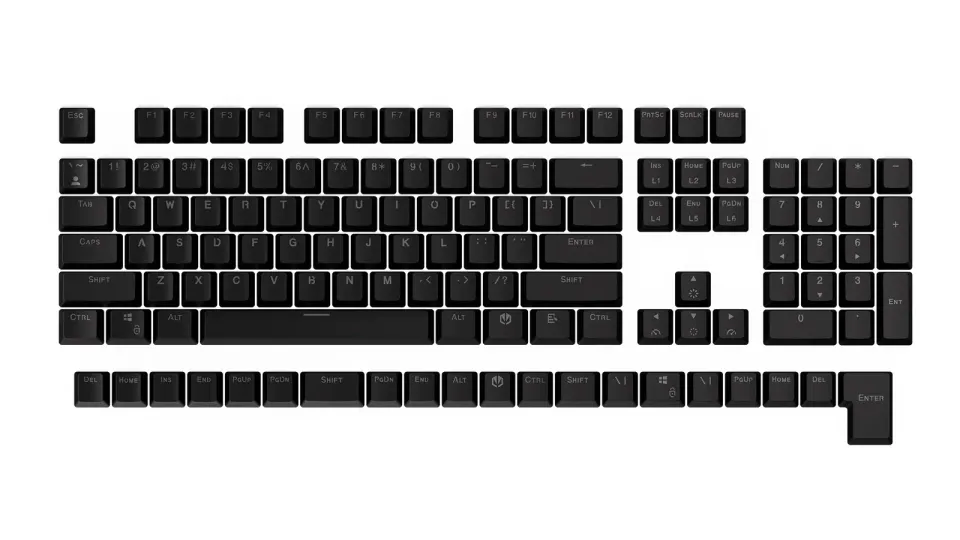 Endorfy set kláves PBT BK/124ks/černá