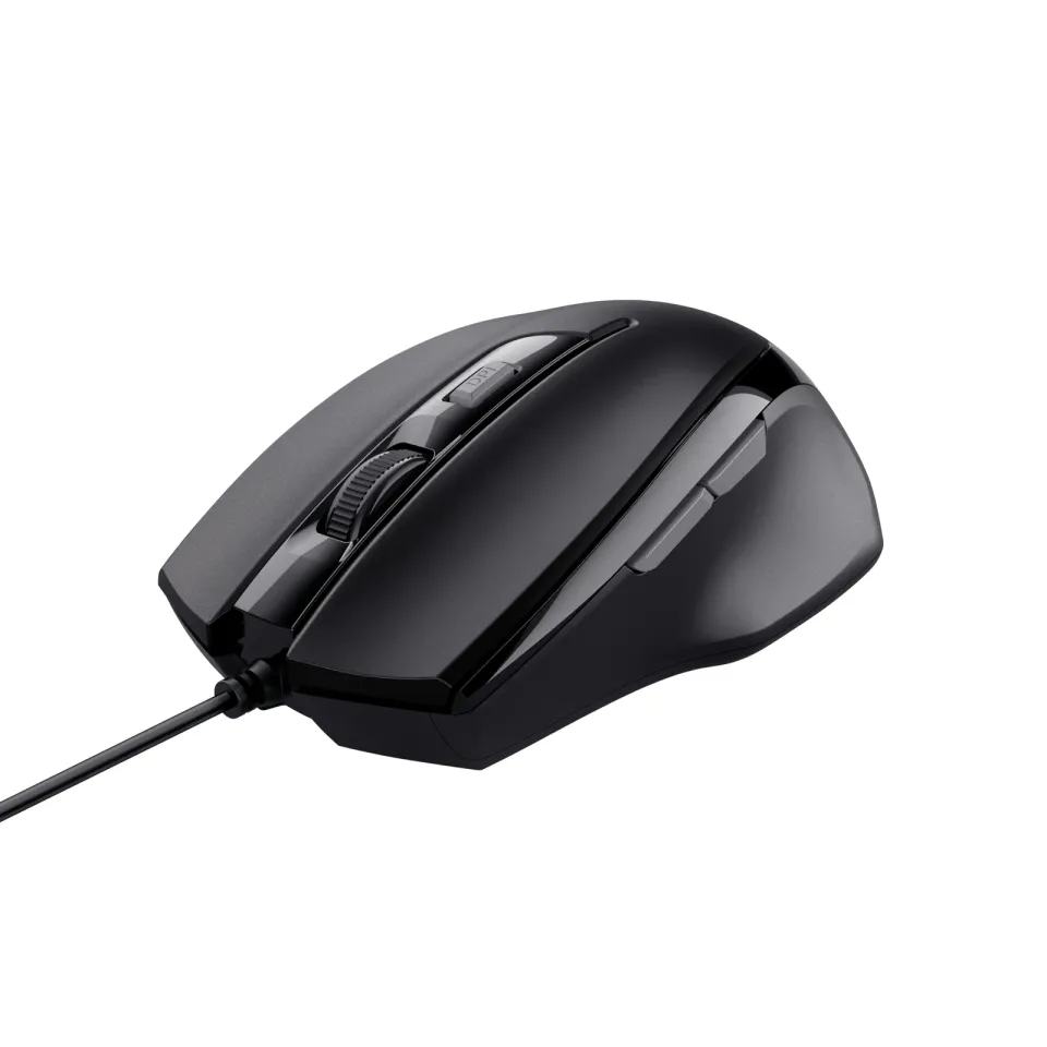 TRUST VOCA/Kancelářská/Optická/Pro praváky/2 400 DPI/Drátová USB/Černá