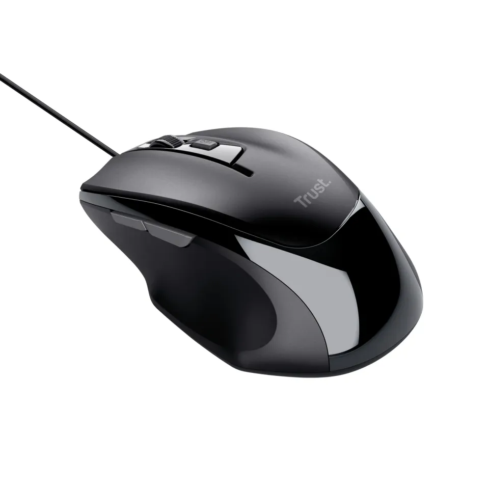 TRUST VOCA/Kancelářská/Optická/Pro praváky/2 400 DPI/Drátová USB/Černá