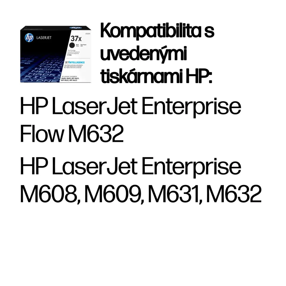 HP CF237X originální černý toner velký č.37X cca 25000str. (pro LJ M631, M632, M607, M608, M609)