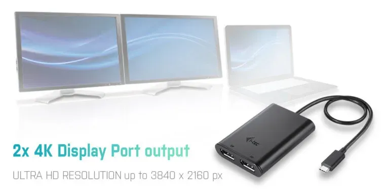 i-tec USB-C na Dual Display Port adaptér
