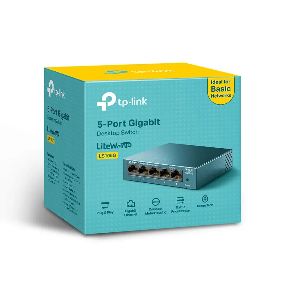 TP-Link LiteWave switch LS105G v4.4 (P/N:1700000498) (5xGbE, fanless)